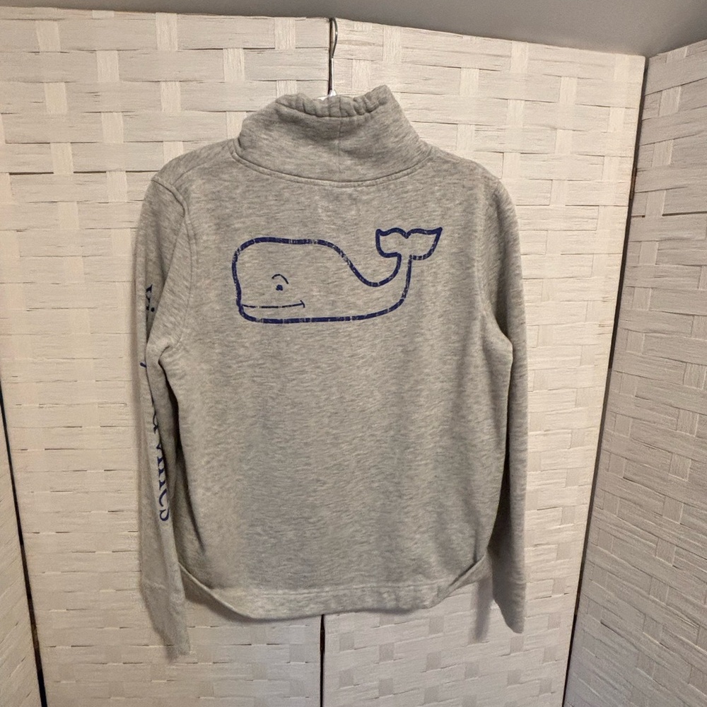 Vineyard Vines Heather Gray Sweatshirt with Navy Whale